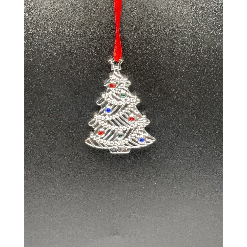 Lenox Sparkle‎ and Silver Christmas Tree Ornament Jeweled. New no Box.